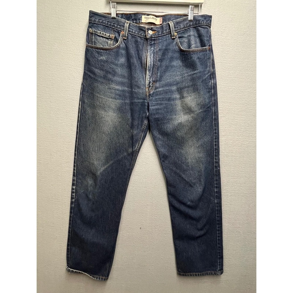 VTG 2004 Levi's 505 Jeans 38x34(38x33) Dark Indigo Made Mexico Y2K Regular Fit